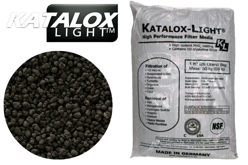 KATALOX LIGHT: medio filtrante de alta capacidad capaz de eliminar hierro, manganeso, sulfuro de hidrógeno, arsénico, y sustancias orgánicas del agua potable y residuales.